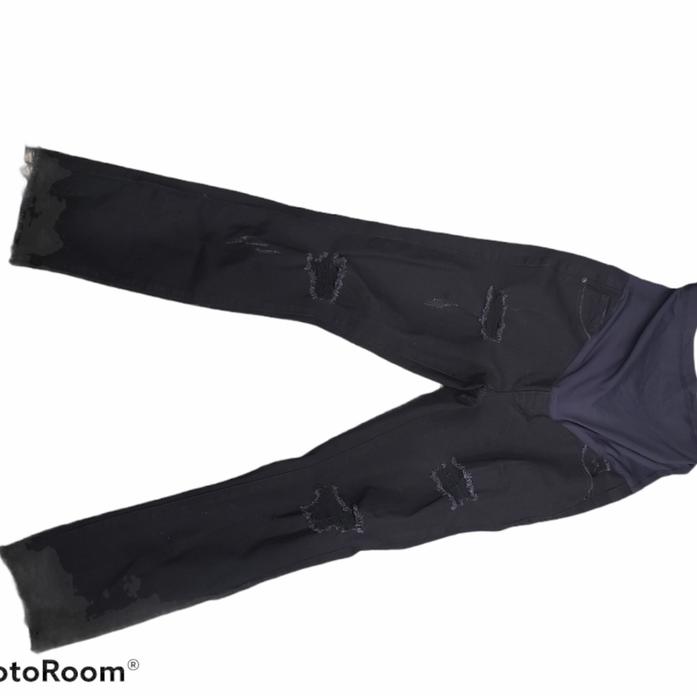 Black pink blush maternity jeans